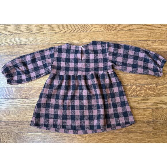 Zara Girls' Checked Flannel Dress Size 18-24 Months - Picture 4 of 4